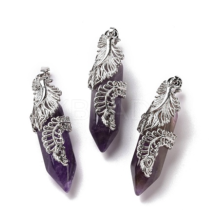 Natural Amethyst Pendants G-E059-02AS-01-1