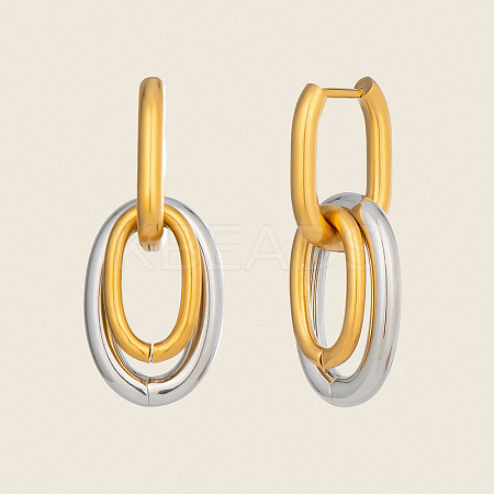 304 Stainless Steel Stud Dangle Earrings for Women UV4744-1