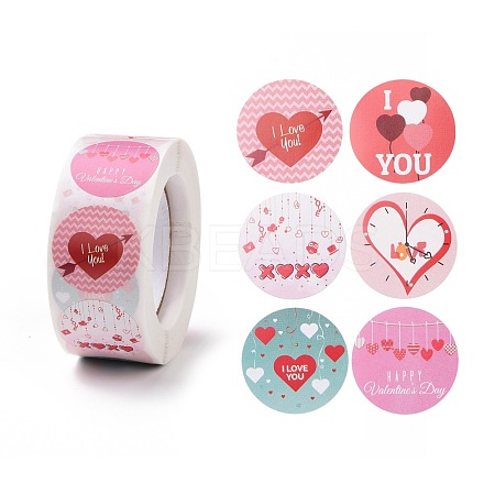 Valentine's Day Round Paper Stickers DIY-I107-03A-1
