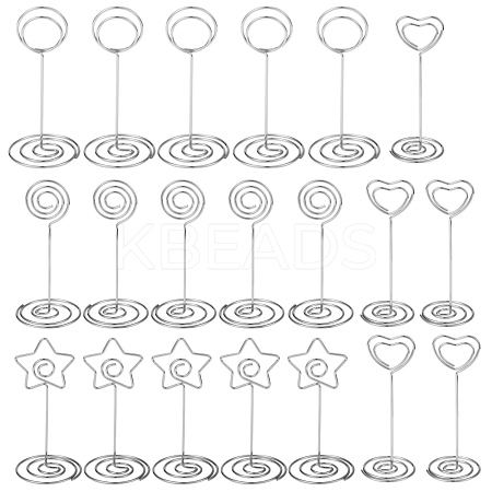 20Pcs 4 Style Carbon Steel Name Card Holder AJEW-SZ0001-79-1