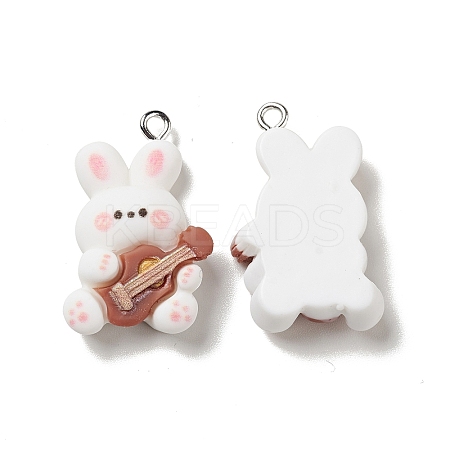 Music Theme Opaque Resin Pendants X-RESI-E024-06P-02-1