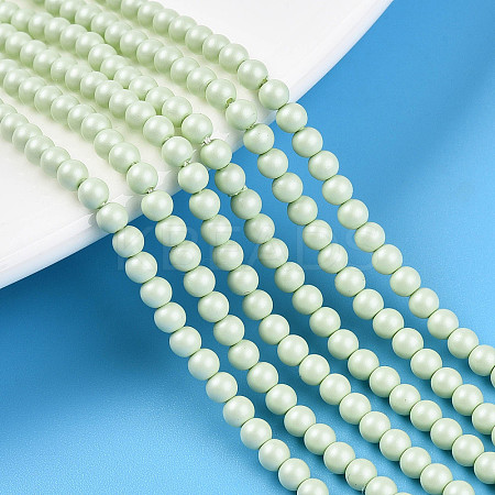 Baking Paint Pearlized Glass Pearl Bead Strands HY-N002-3mm-B02-1