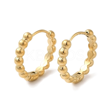 304 Stainless Steel Round Ball Beaded Hoop Earrings for Women EJEW-Q781-03G-1