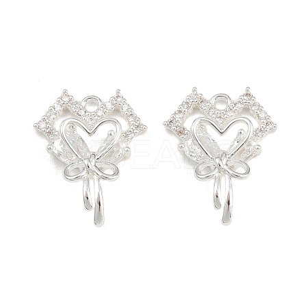 Brass Micro Pave Cubic Zirconia Pendants KK-K407-27S-01-1
