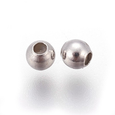 Anti-Tarnish Rhodium Plated 925 Sterling Silver Beads STER-E062-07P-1