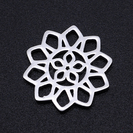 Non-Tarnish 201 Stainless Steel Filigree Joiners Links STAS-S105-JN893-1-1