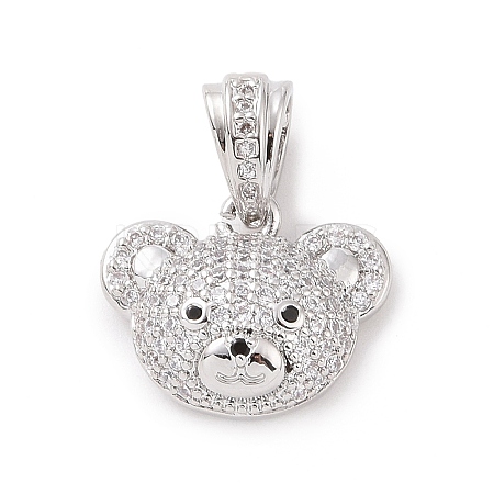 Brass Micro Pave Cubic Zirconia Pendants KK-C012-03P-06-1