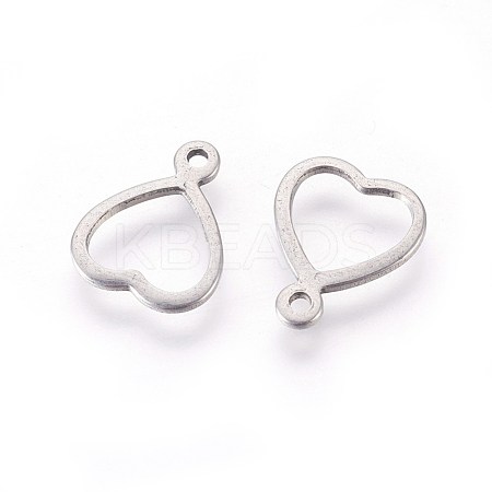 Tarnish Resistant 304 Stainless Steel Open Heart Charms STAS-F187-05P-1