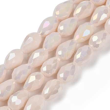 Opaque Solid Color Electroplate Glass Beads Strands X-EGLA-N013-P4mm-B08-1