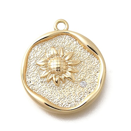 Brass Micro Pave Cubic Zirconia Pendants KK-Q035-16A-G-1