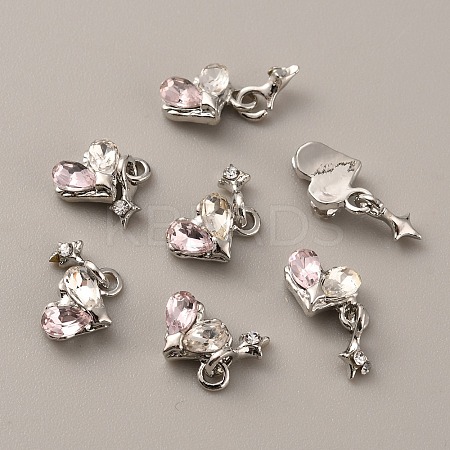 Heart with Star Zinc Alloy Rhinestone Cabochons FIND-WH0150-83P-1
