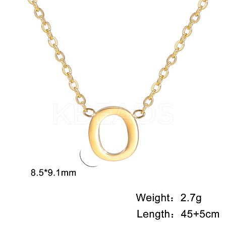 201 Stainless Steel Initial Pendant Necklaces FS-WG78A3B-15-1