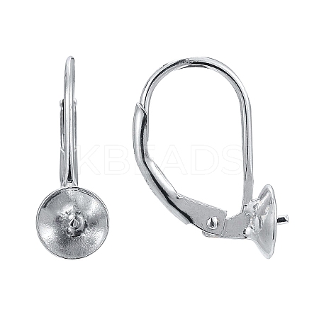 Anti-Tarnish Rhodium Plated 925 Sterling Silver Leverback Earring Findings STER-I017-084I-P-1