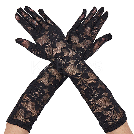 Polyester Long Lace Gloves AJEW-WH20011-94A-1