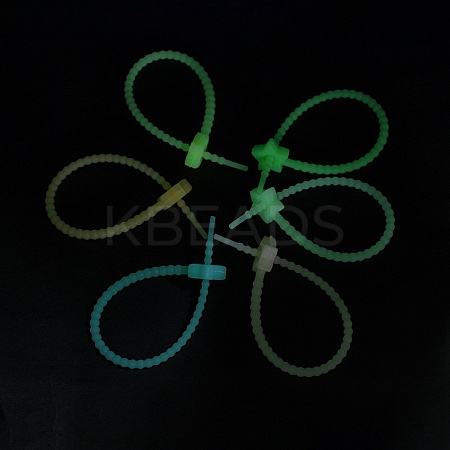 Luminous Silicone Cable Zip Ties AJEW-P104-01D-1