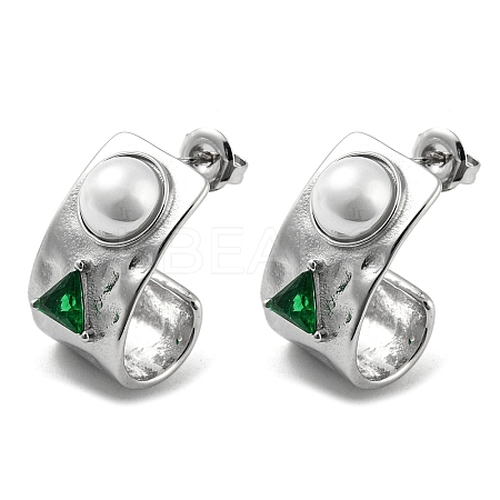 304 Stainless Steel Stud Earrings EJEW-M233-03P-1