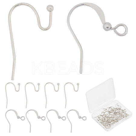 Beebeecraft 100Pcs 2 Style Brass Earring Hooks KK-BBC0001-23-1