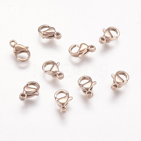 Ion Plating(IP) 304 Stainless Steel Lobster Claw Clasps LS-STAS-P185-9-RG-1