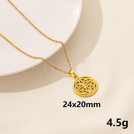 201 Stainless Steel Trinity Knot Pendant Necklaces FS-WG515A3-04-1