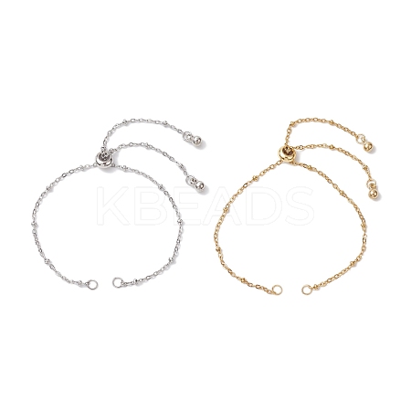2Pcs 2 Colors 304 Stainless Steel Slider Bracelet Makings AJEW-JB01252-1