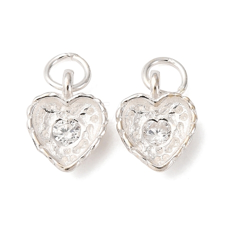 925 Sterling Silver Pave Clear Cubic Zirconia Pendants STER-A047-05B-S-1