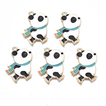 Rack Plating Alloy Enamel Pendants ENAM-N055-041-1