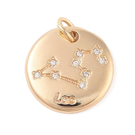Brass with Clear Cubic Zirconia Pendants KK-N256-24E-G-1