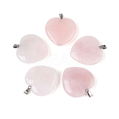 Natural Rose Quartz Pendants X-G-S364-006-1