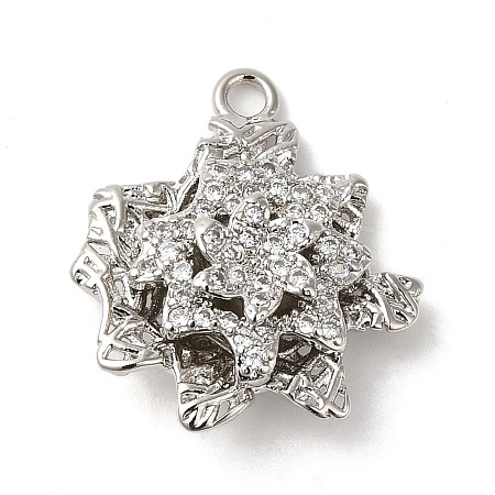 Rack Plating Brass Cubic Zirconia Pendants KK-M267-01P-1