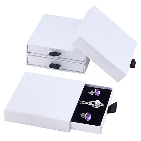 Cardboard Jewelry Set Drawer Boxes CON-WH0099-76C-1