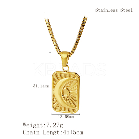 Stylish 304 Stainless Steel Sunbeam Pendant Necklace for Women's Daily Wear KZ7444-2-1