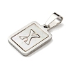 304 Stainless Steel Pave Natural White Shell Pendants STAS-S130-03P-X-2