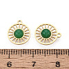 Dyed Natural White Jade Flat Round Charms STAS-N123-03G-03-3