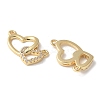 Brass Micro Pave Clear Cubic Zirconia Pendants KK-Q031-44G-02-2
