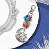 Natural & Synthetic Mixed Gemstone Chip Pendant Decorations HJEW-JM01685-4