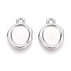 304 Stainless Steel Pendant Cabochon Settings STAS-T067-11P-1