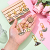 10Pcs 10 Styles Alloy Enamel Butterfly with Flower Pendant Decorations HJEW-YW00152-4