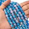 1Strand Two Tone Transparent Crackle Glass Round Beads Strands X-CCG-Q001-10mm-19-5