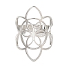 Non-Tarnish Hollow Flower 304 Stainless Steel Adjustable Rings for Women LS-RJEW-N048-06P-2