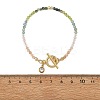 Gradient Natural Mixed Stone Faceted Round Beaded Bracelets BJEW-JB14398-03-4