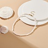 Natural Pearl Beaded Necklace with Brass Clasp for Women NJEW-JN04057-5