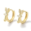 Real 18K Gold Plated Brass Enamel Arrow Hoop Earrings for Women EJEW-L269-136G-2