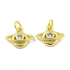Rack Plating Brass Micro Pave Clear Cubic Zirconia Pendant KK-B091-39G-1