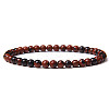 4mm Round Natural Mahogany Obsidian Beads Bracelet for Men KG3069-12-1