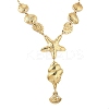 Summer Beach 304 Stainless Steel Starfish Shell Shape Pendant Y Necklaces for Women NJEW-A063-15G-2