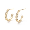 Cubic Zirconia Infinity Stud Earrings EJEW-B014-20G-1