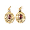 Brass Micro Pave Clear Cubic Zirconia Pendants KK-E068-VF332-2