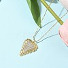 Brass Micro Pave Clear Cubic Zirconia Heart Pendant Necklaces for Women NJEW-D306-04G-B-4