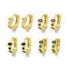 Brass Micro Pave Cubic Zirconia Hoop Earring EJEW-C088-31G-1