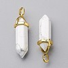 Natural Howlite Double Terminated Pointed Pendants G-G902-B21-3